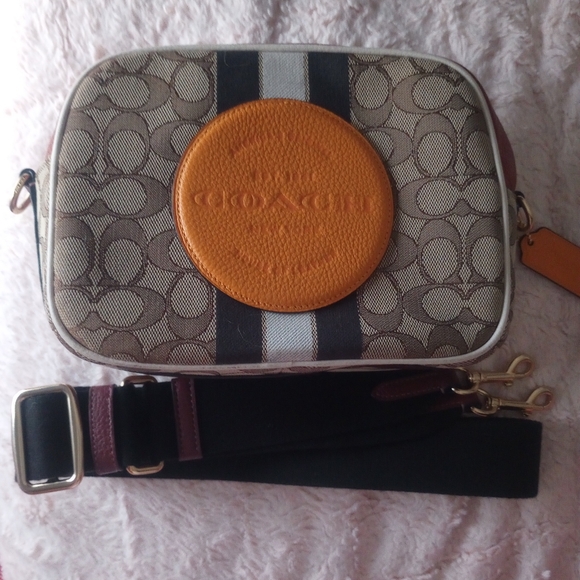 Coach Handbags - Coach Signature Crossbody Bag with Orange Accent